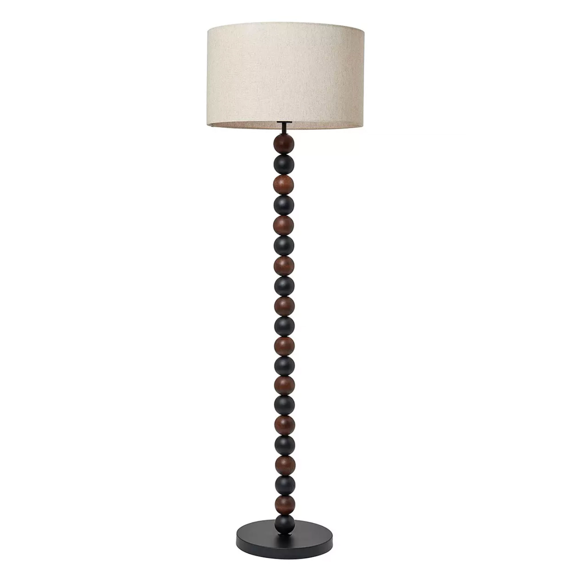 Walnut/black Bobble Floor Lamp