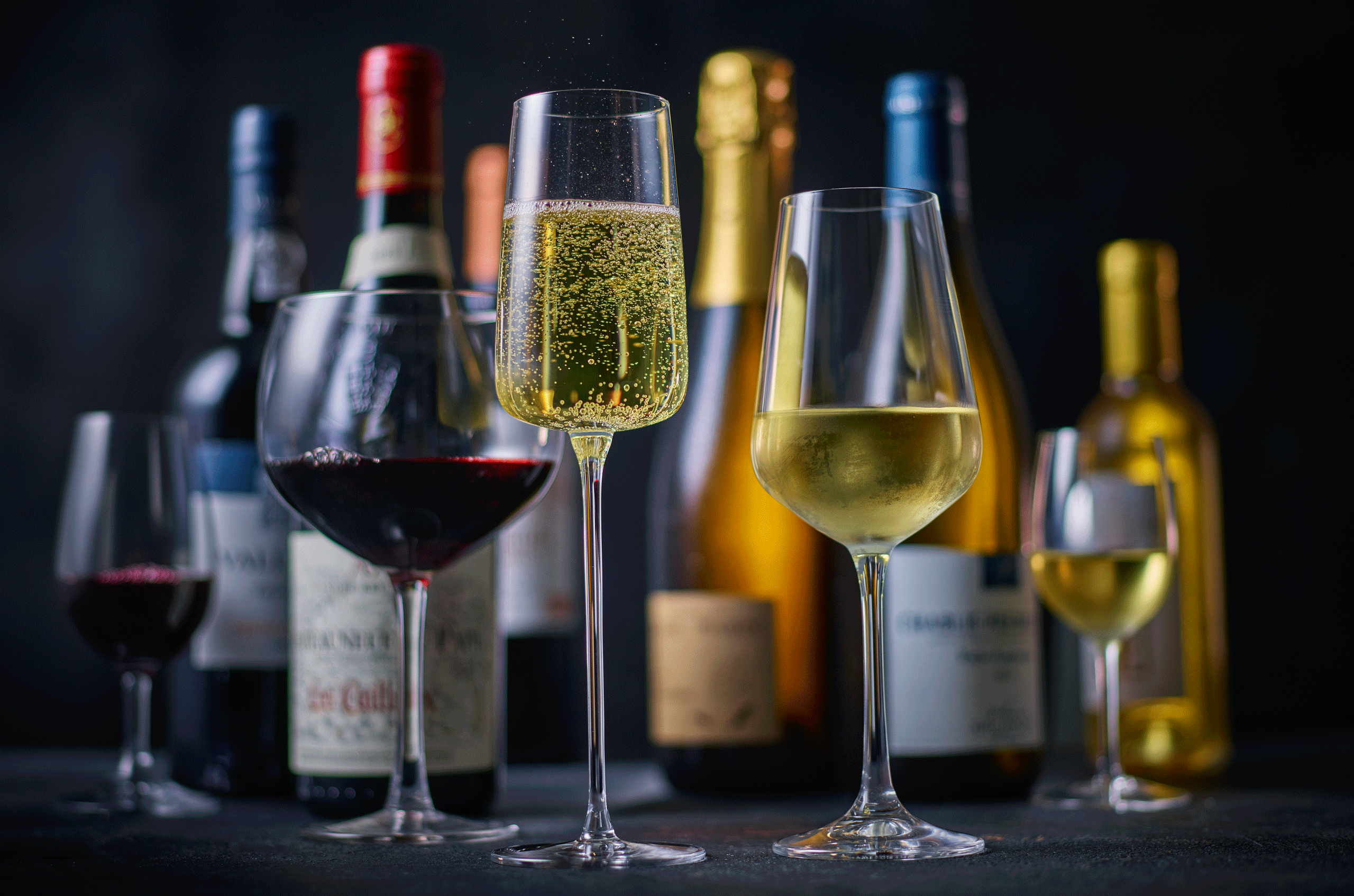 Marks & Spencer fine wine collection bottles and glasses
