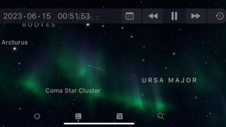 Image of the aurora being displayed within the app.