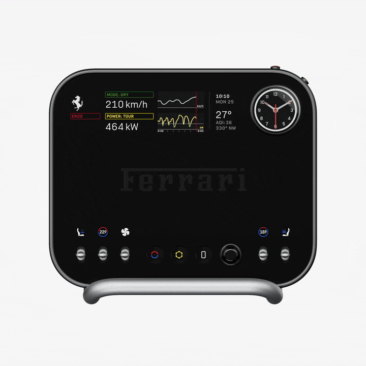 Ferrari Luce control panel animation