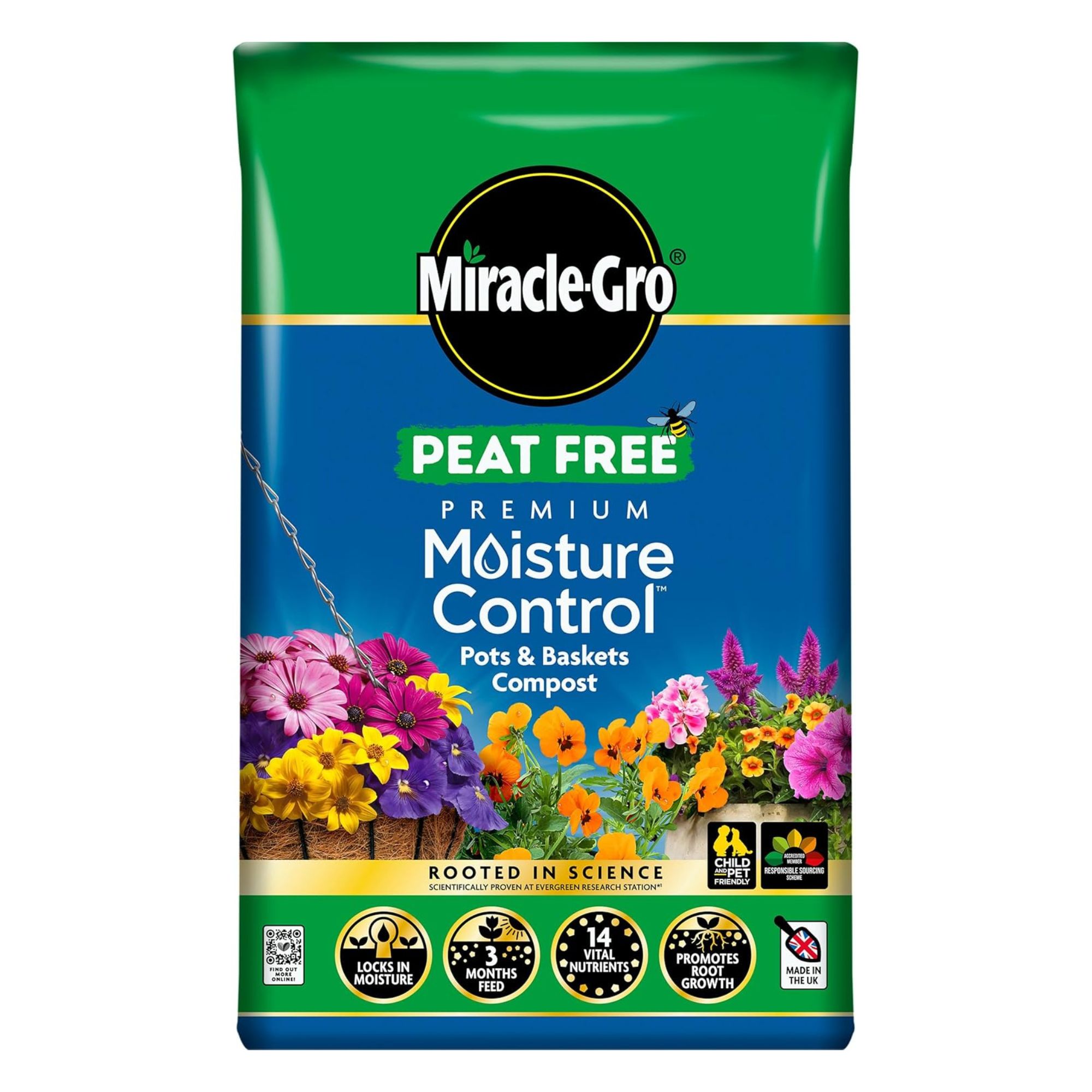 Miracle-Gro Peat Free Premium Moisture Control Compost 40 litres