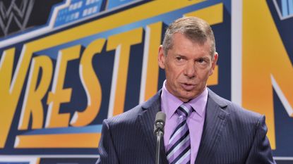 Former WWE CEO Vince McMahon during a press conference in 2012.