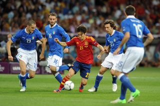 David Silva in action for Spain in the Euro 2012 final against Italy.