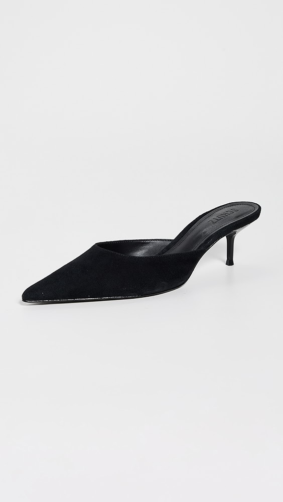 Julie Kitten Heel Mules - Black