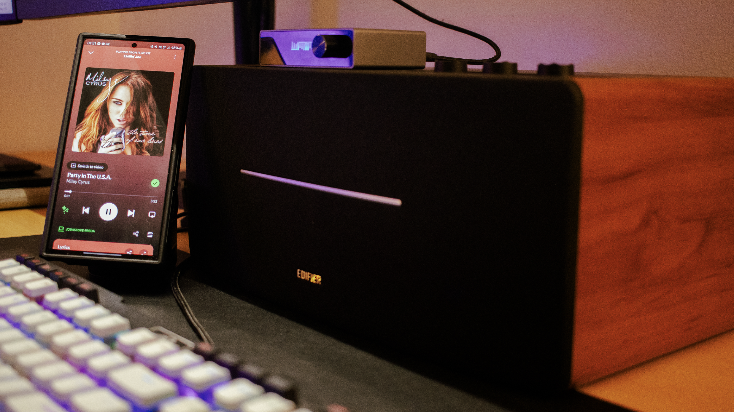 The Edifier D12 speakers I use every day.