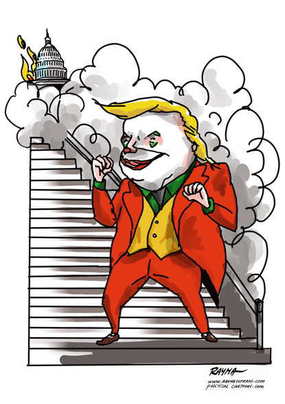Political Cartoon U.S. Trump Joker Capitol riots