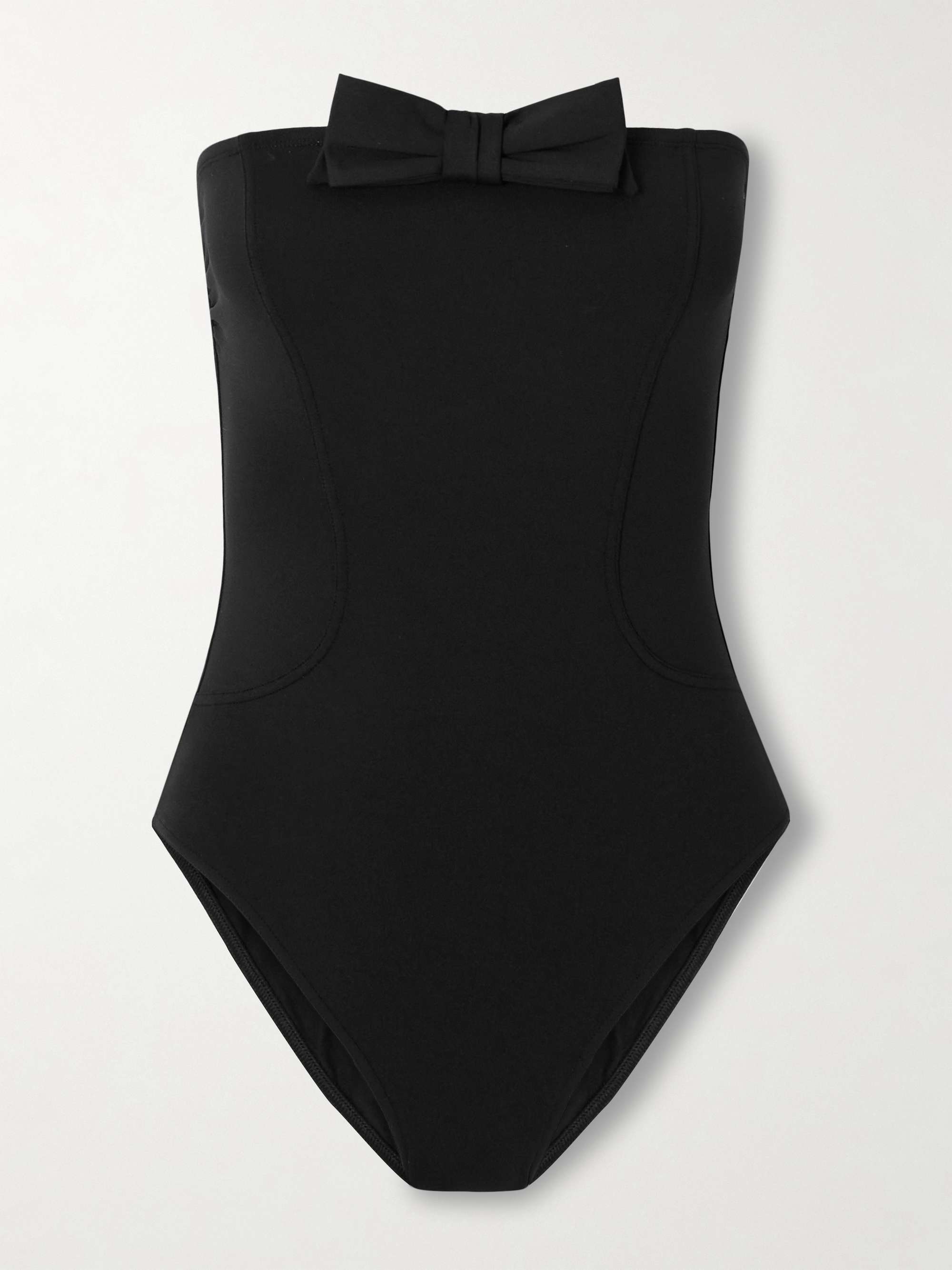 Dress Code Bow-Detailed Strapless Swimsuit