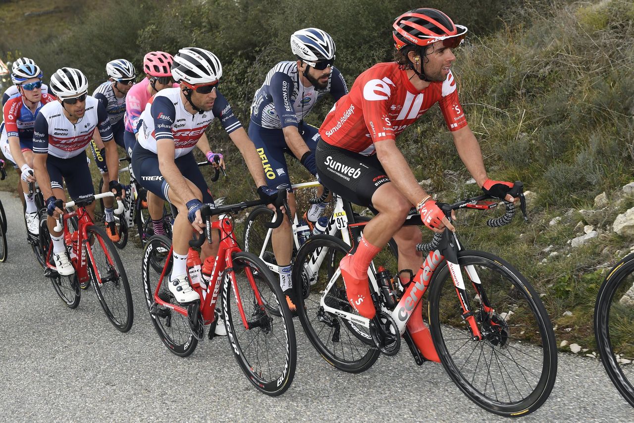 Paris Nice 2020 78th Edition 7th stage Nice Valdeblore La Colmiane 1665 km 14032020 Vincenzo Nibali ITA Trek Segafredo Michael Matthews AUS Team Sunweb photo Nico VereeckenPNBettiniPhoto2020