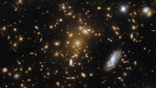 A Hubble Space Telescope image of galaxies in deep space