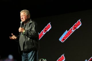 William Shatner takes the stage at New York Comic Con on Oct. 7, 2021.