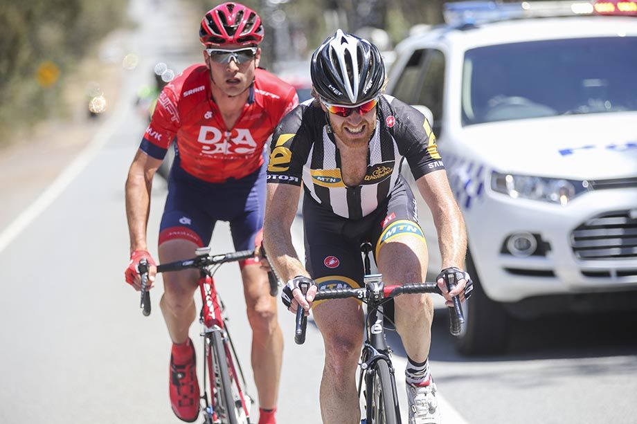 Tyler Farrer and Will Clarke pushing it to the finish