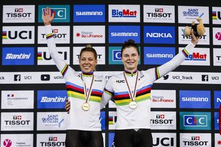 Shari Bossuyt and Lotte Kopecky won the Madison world title in the Vélodrome National de Saint-Quentin-en-Yvelines