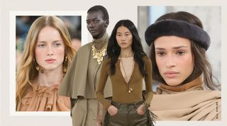 Autumn Winter 2024 beauty trends from the Chloé catwalk showing pared-back beauty looks