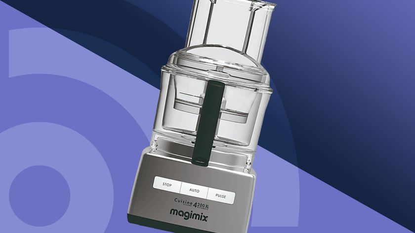 Magimix food processor on purple background