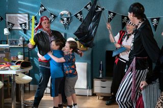 Freddie Slater helps Alfie Moon with a party