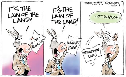 Political cartoon U.S. Democrats Immigration