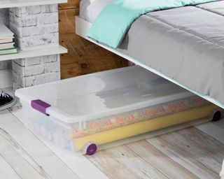 Plastic box under bed