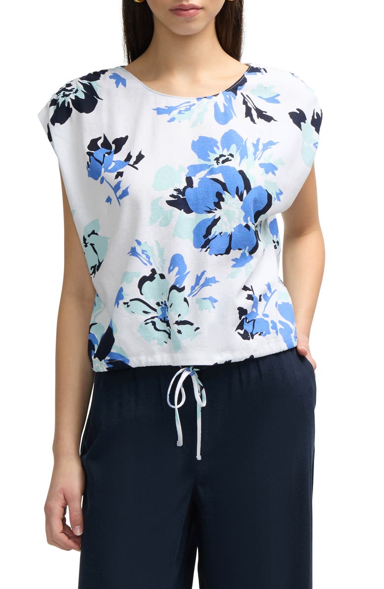 Floral Drawstring Hem Top