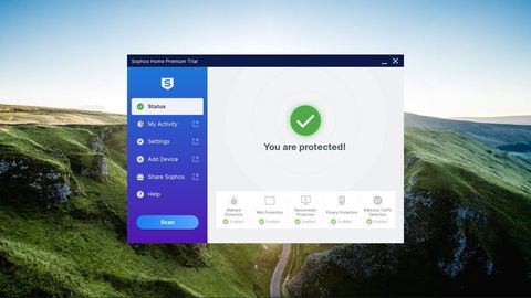 Sophos antivirus solutions window open on computer