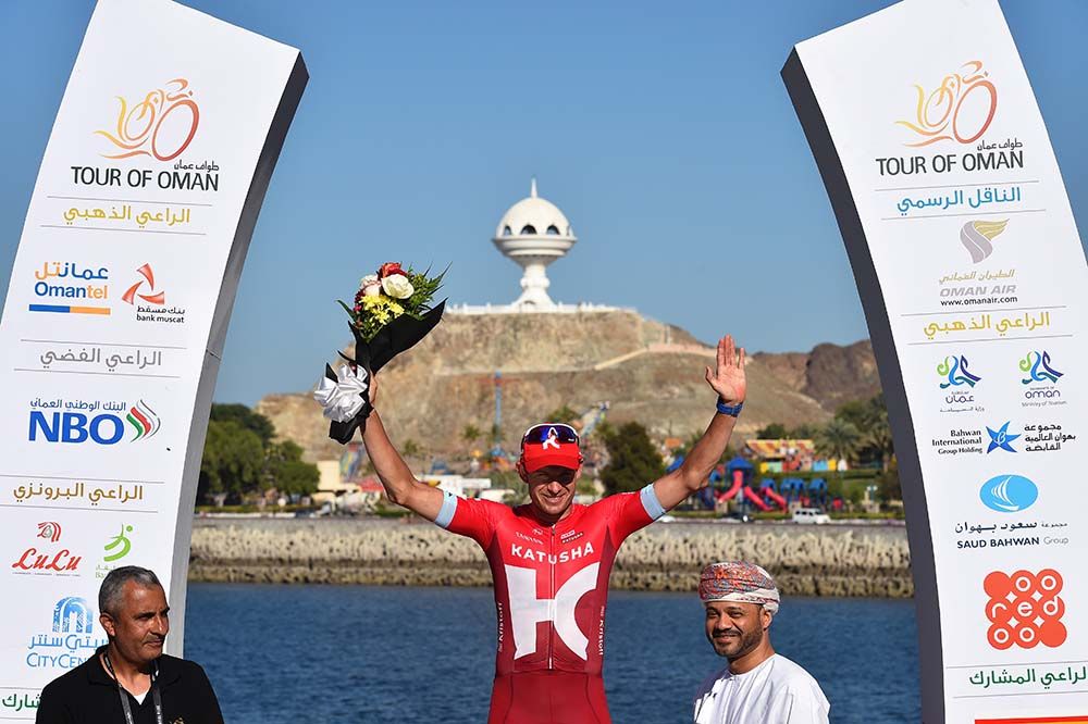 Alexander Kristoff (Katusha) on the final podium