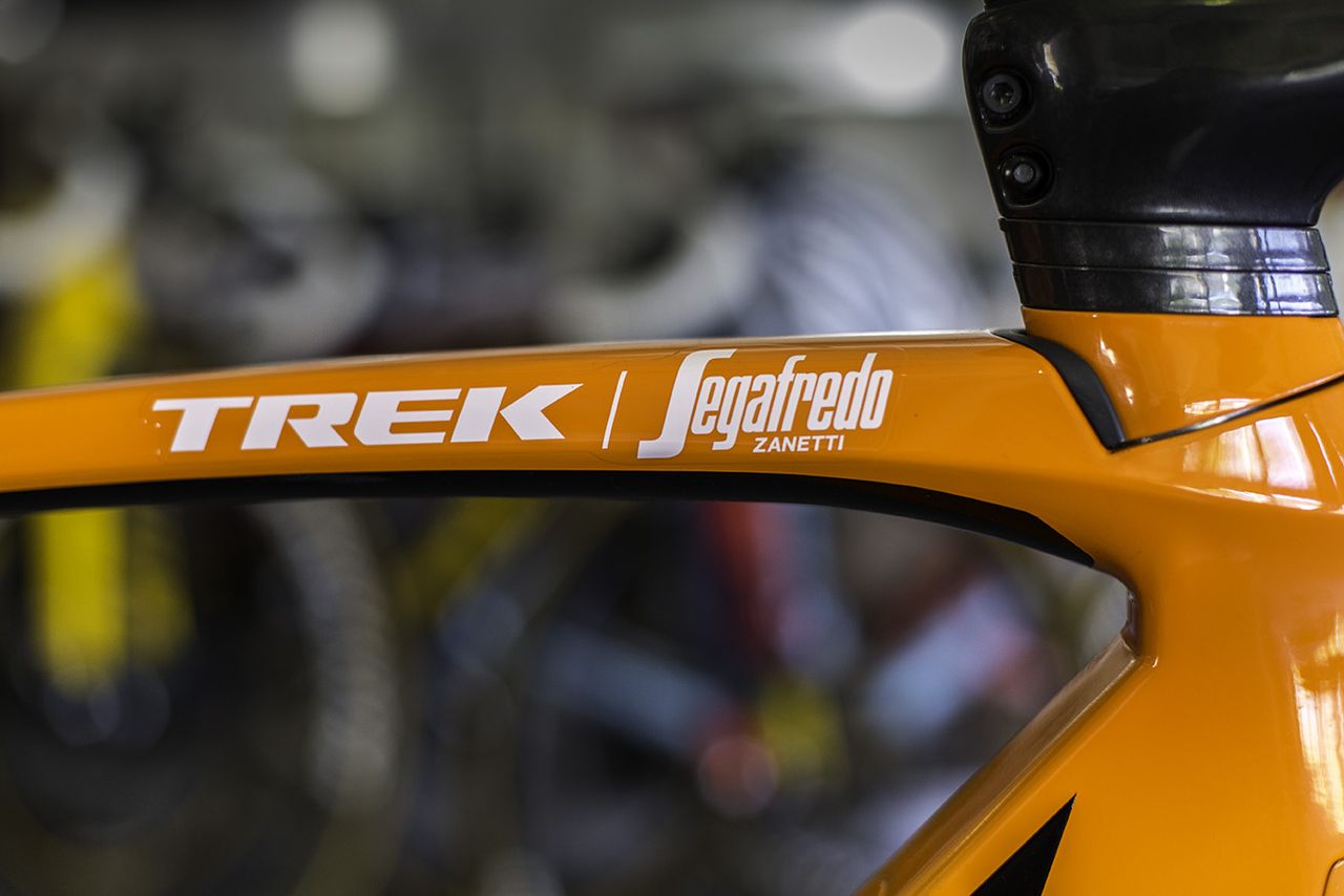 Boy van poppel's bike is bright orange