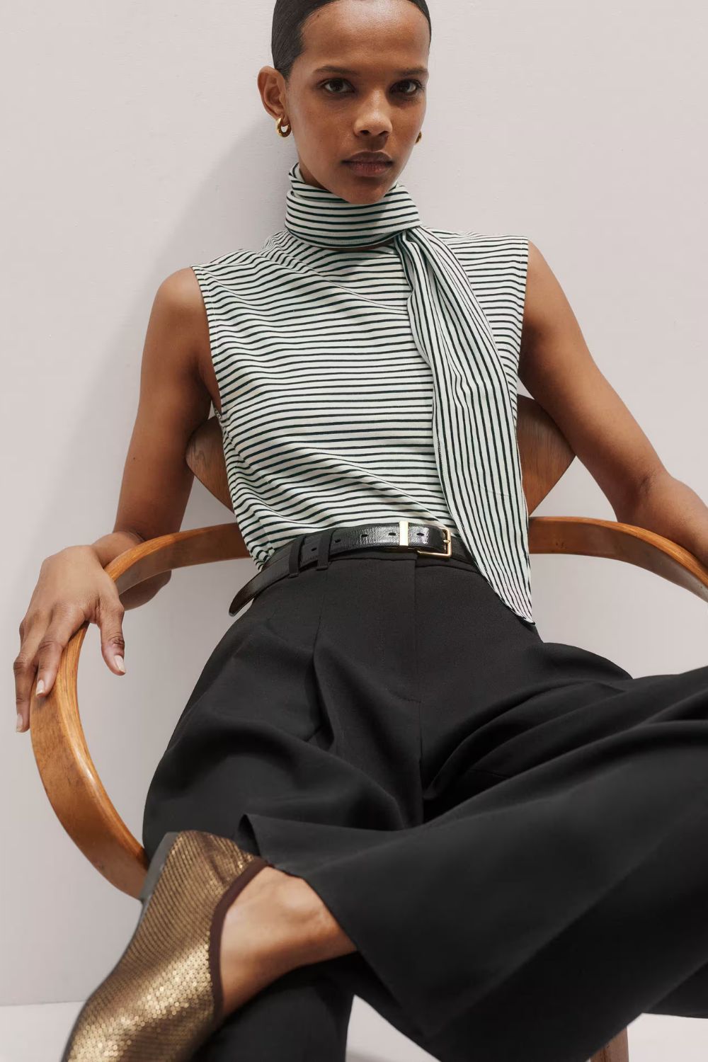Impossibly Soft Scarf Neck Sleeveless Tee