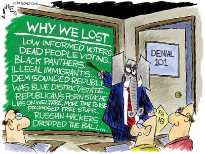 Political cartoon U.S. GOP Pennsylvania election loss blame