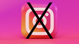 How to delete an Instagram account: the Instagram logo with a cross through it