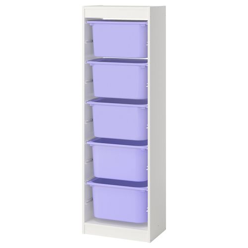 Trofast Storage Combination With Boxes - White/lilac