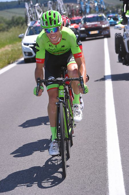 Pierre Rolland (Cannondale Drapac) leads the chase