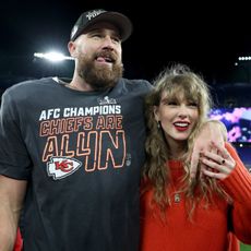 Travis Kelce and Taylor Swift at the AFC Championship