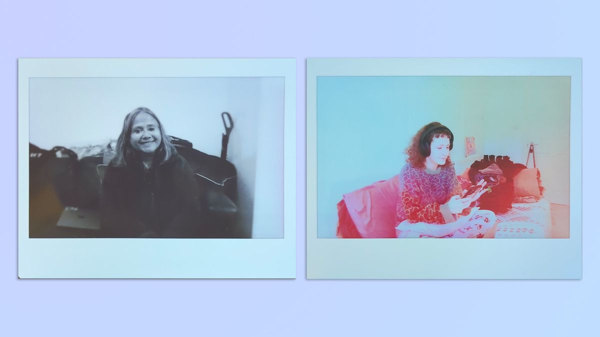 Two photos taken on a Fujifilm Instax Wide Evo hybrid instant camera