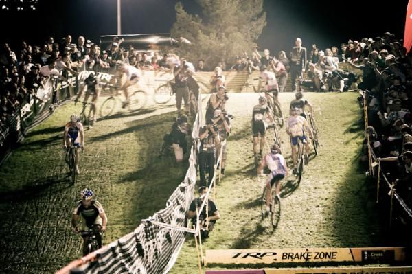 Riders tackle the run up at this years Cross Vegas.
