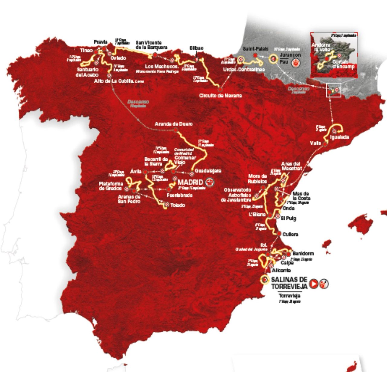 The 2019 Vuelta a Espana route