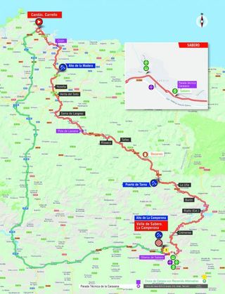 Map of the 2018 Vuelta a España stage 13