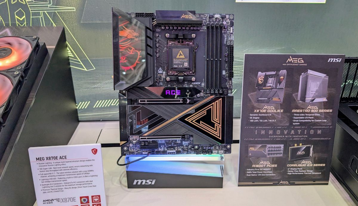 MSI MEG X870E Ace motherboard at Computex 2025
