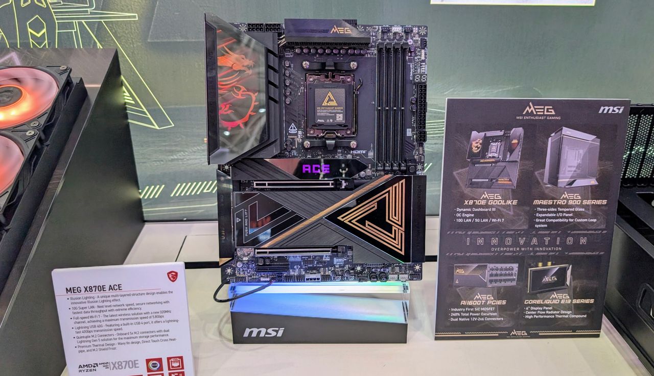MSI MEG X870E Ace motherboard at Computex 2025