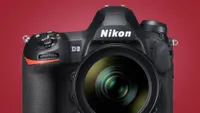 A front-on photo of the Nikon D6 full-frame DSLR