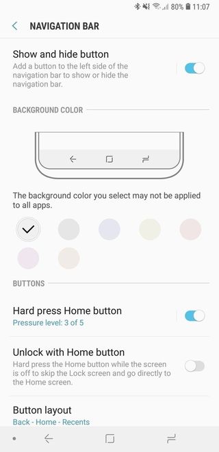 Galaxy Note 9 navigation button customization