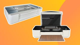 The best Glowforge machines; two large white laser cutters