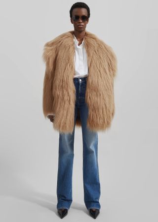 Miley Faux Fur Jacket - Camel