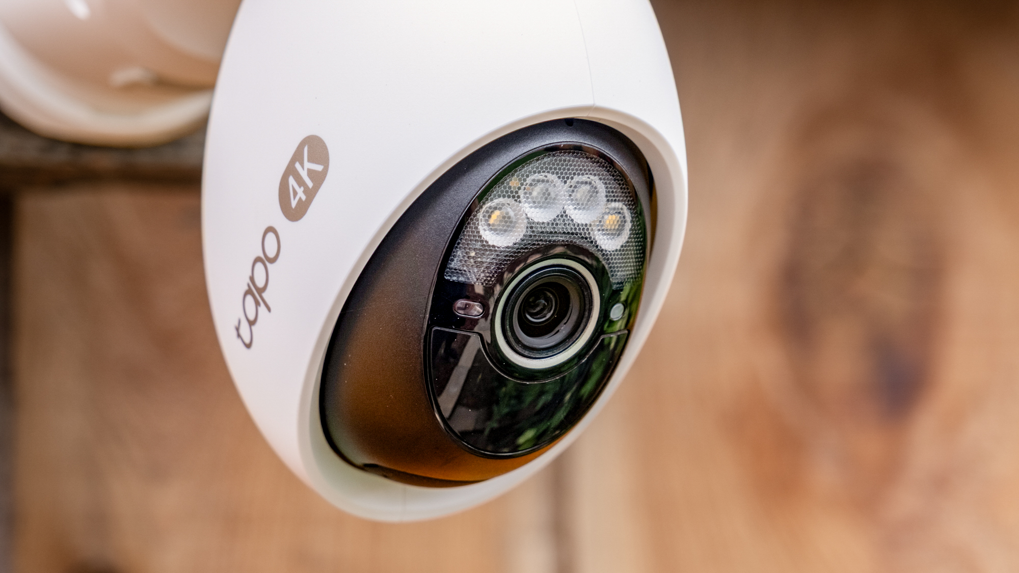 Close up of the lens on a TP-Link Tapo C660 Kit.