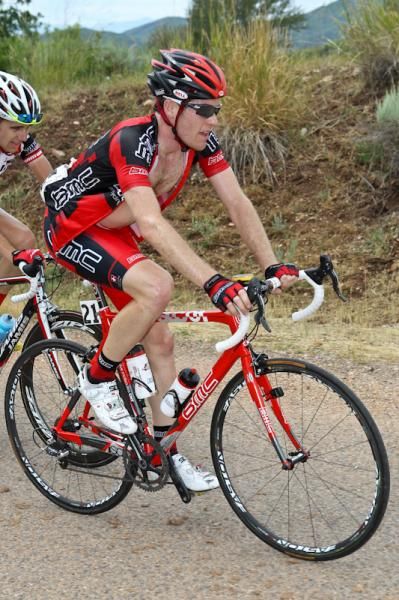 Brent Bookwalter (BMC) cruising along on the climb.