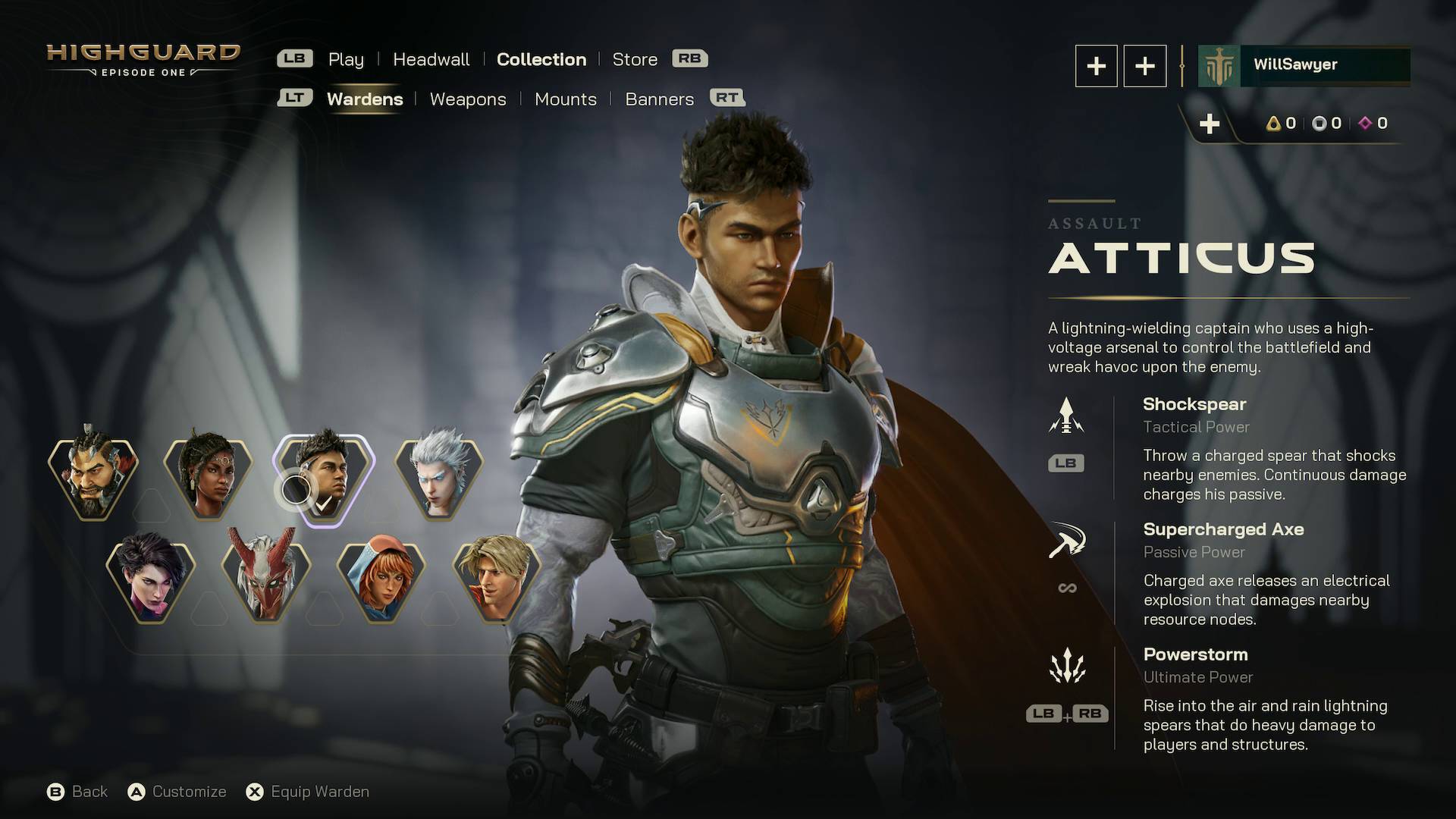 Highguard Warden character Atticus