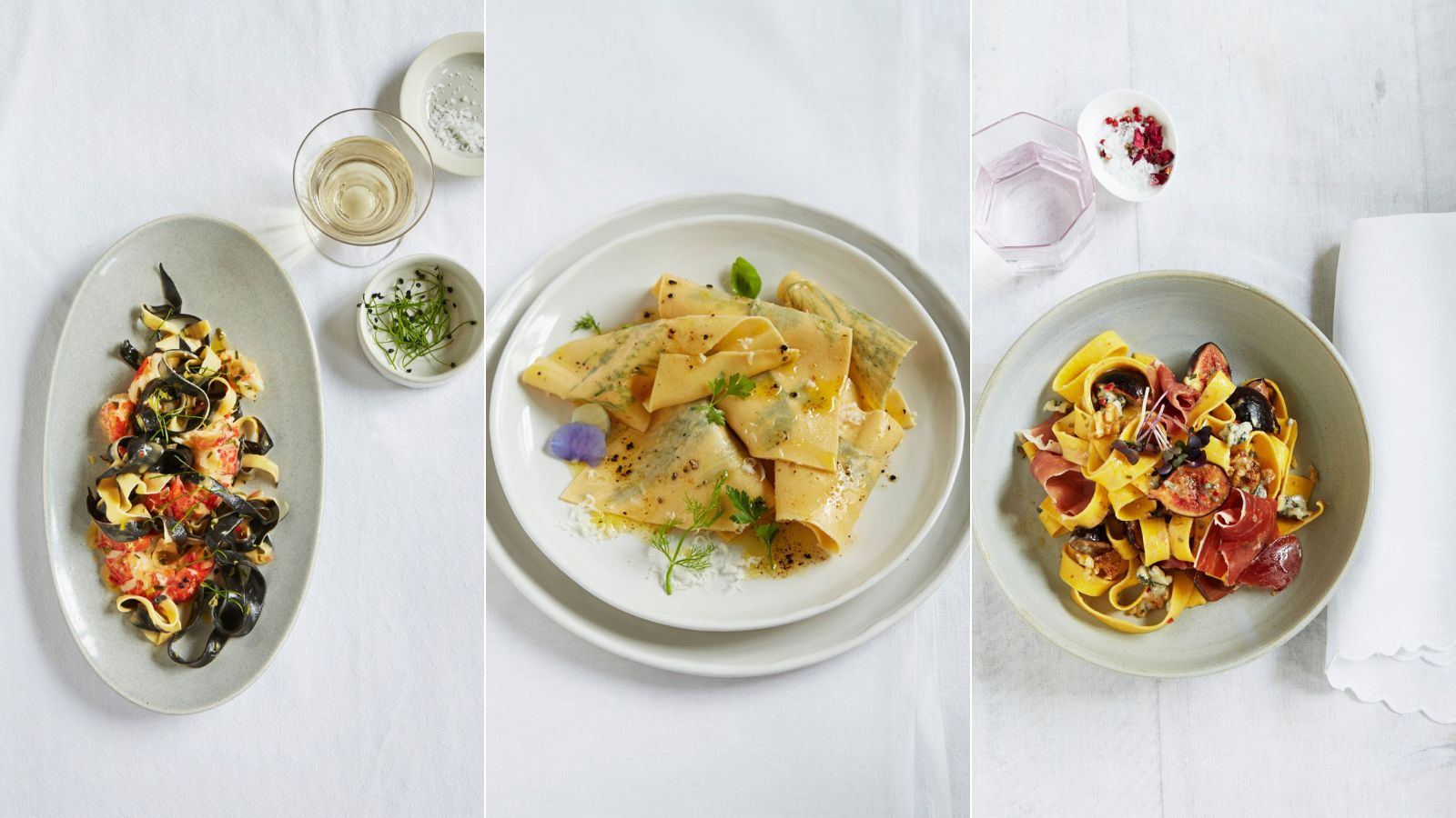 Different types of summer pastas