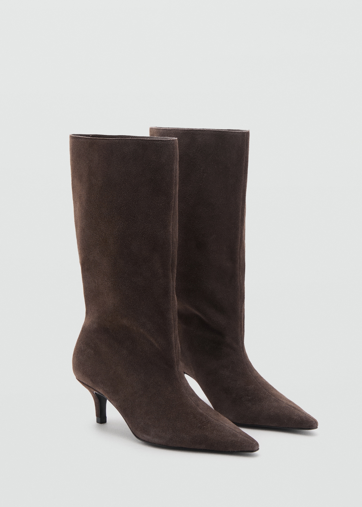 Suede Ankle Boot With Kitten Heel - Women | Mango United Kingdom