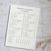 Editable Weekly Cleaning Checklist | View at Etsy