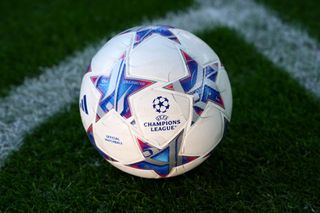 General view of the Adidas Finale 23 match ball inside the stadium prior to the UEFA Champions League match between FC Porto and FC Shakhtar Donetsk at Estadio do Dragao on December 13, 2023 in Porto, Portugal.