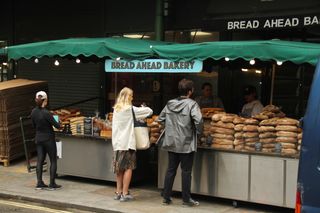 Bread Ahead Bakery stall at Borough Market