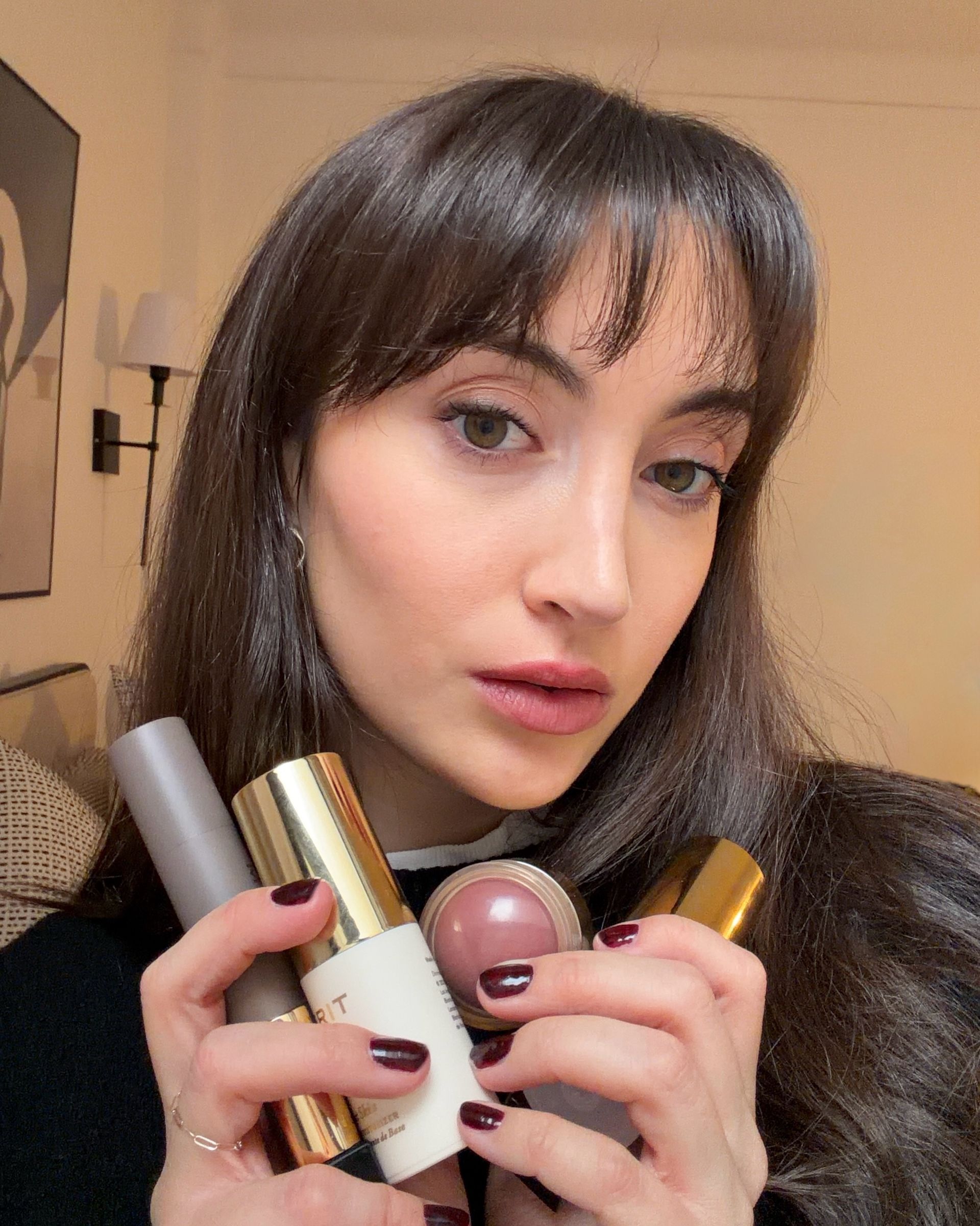 Associate beauty editor Alyssa Brascia wearing a full face of Merit products.